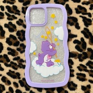 CARE BEARS 💜⭐️ Cell Phone iPhone 12 Case Purple Plastic Cute Pastel Cartoon